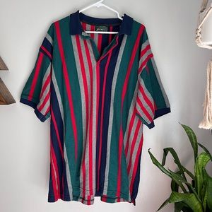 Vintage Polo T Shirt Striped Sahara